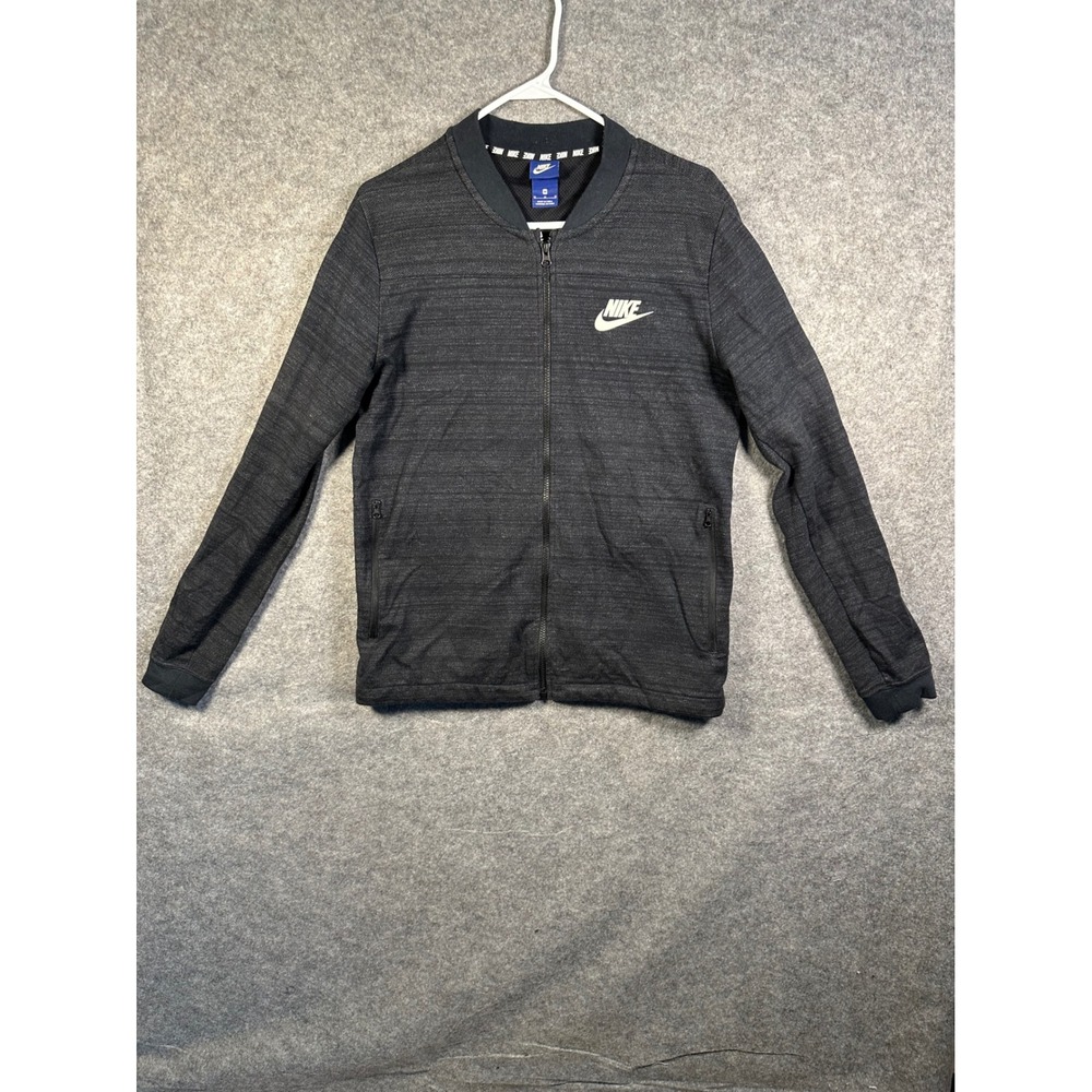 Nike Mens Advance 15 Knit Bomber Jacket Charcoal Grey Full Zip 837008-010 Size M
